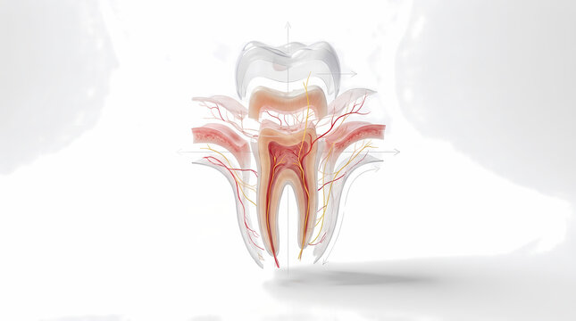 Detailed Anatomical Cross-section of a Human Tooth