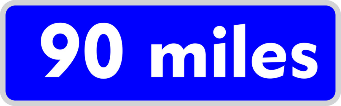 90 Miles Blue Button PNG Transparent Background