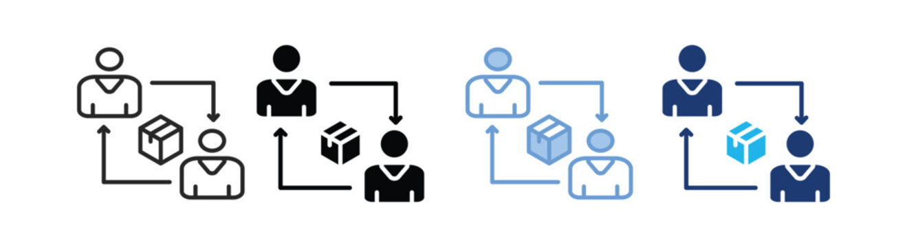 Shift icon set multiple style collection
