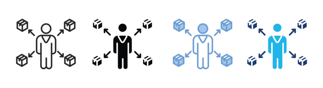 Job icon set multiple style collection
