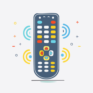 Remote Control Icon with Signal Waves