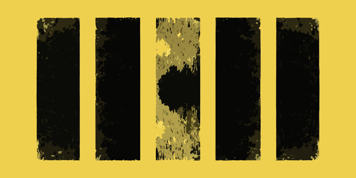 abstract vector composition of vertical rectangles on yellow background