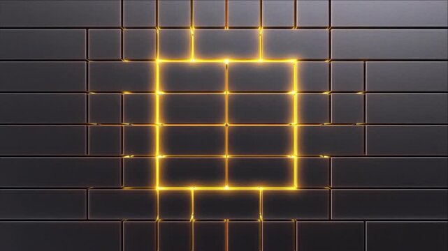 ブロックチェーン技術と暗号セキュリティを表現する黒曜石パズルの結合プロセス背景ビデオ