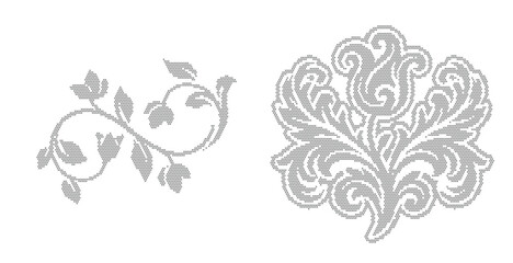 Vintage floral ornaments and damask scrollwork, grey decorative filigree vector elements, elegant botanical swirls for wedding invitations © riponhossain
