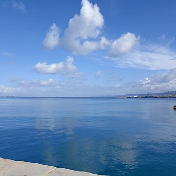 View of the stretch of sea towards Trieste seen from Muggia