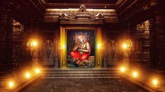 Divine Sri Raghavendra Swamy Temple Motion Background