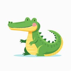 Naklejka premium Cute cartoon alligator illustration