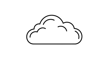 Fototapeta premium Simple outline drawing of a cloud icon, minimalist vector illustration on white background