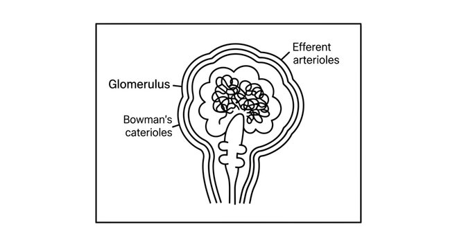 Diagram of a Glomerulus and Bowman's Capsule in the Kidney