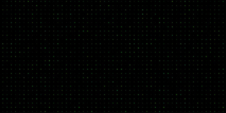 Dark background with a subtle grid of small, glowing green stars creating a futuristic or celestial digital pattern