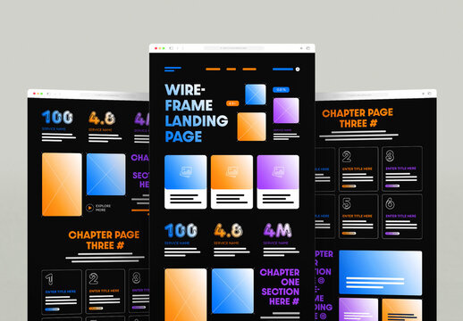 Modern Wireframe Landing Page Template