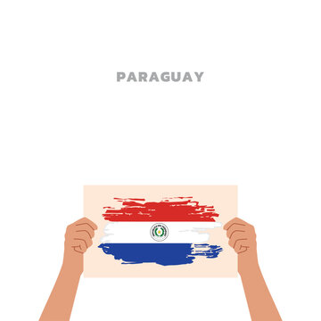 hands holding paraguay flag illustration