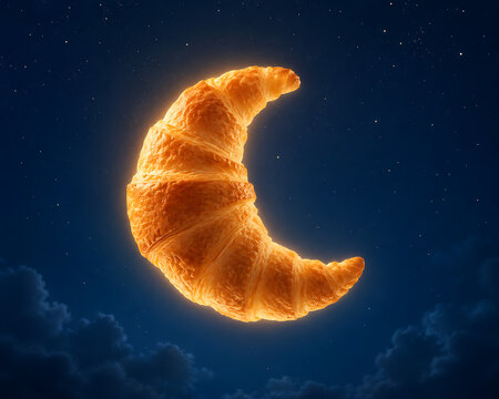 Croissant Moon Surreal Night Scene
