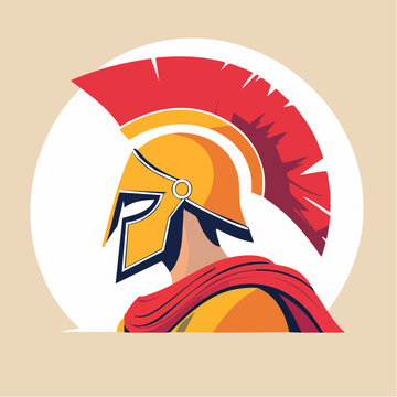 Spartan Warrior Helmet Illustration