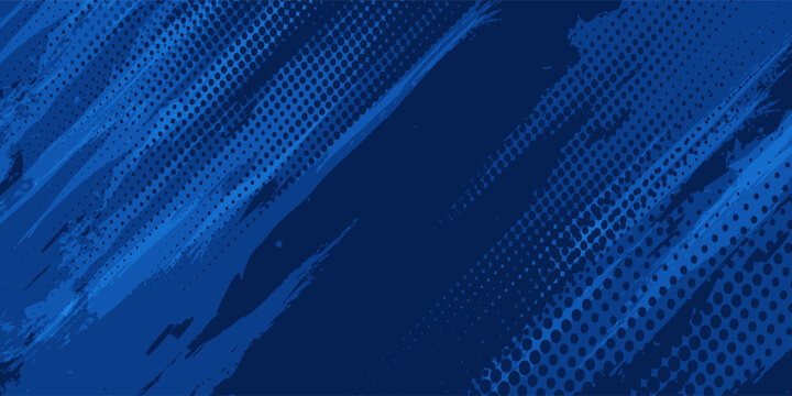 Dots halftone yellow and dark blue color pattern gradient grunge texture background. Dots pop art sport style vector illustration Abstract dark blue abstract background