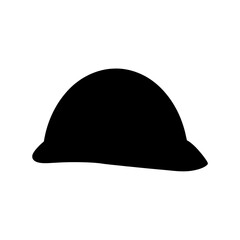 Fototapeta premium Black Safety Helmet Icon Outline Vector Illustration for Workplace Protection