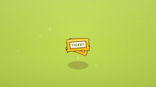 Yellow admission tickets floating on a green background for event access