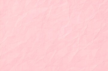 Fototapeta premium Crumpled light pink paper texture background with soft wrinkles