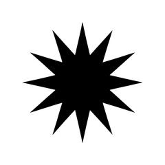 Fototapeta premium Black Starburst Explosion Icon Vector Illustration Line Art Design