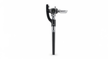 Naklejka premium Professional medical laryngoscope device used by doctors for intubation procedures shown in this detailed studio photograph on a white surface