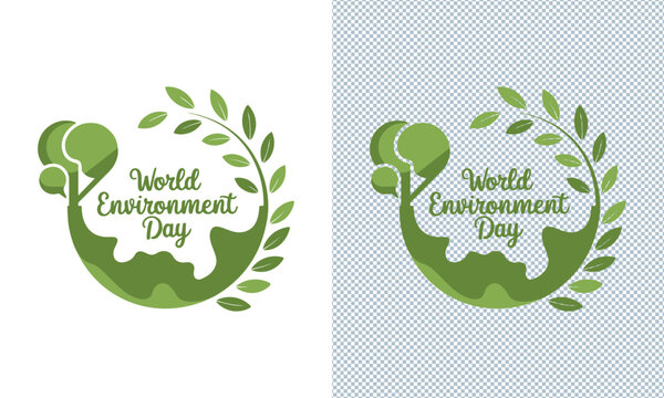 World Environment Day Green Earth Tree Circular Leaf Concept