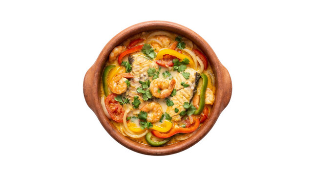 Moqueca Capixaba: Brazilian Seafood Stew with Shrimp.