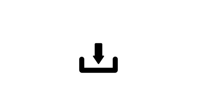 Downloading process looped icon Direction Arrow Symbol.download icon animation .Flat design animated download arrow symbol, with 4k video animation, and downloading icon animation.