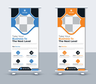 Roll Up Banner Design with Modern Graphics for Business Promotion