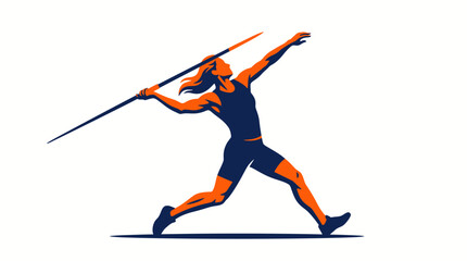 Fototapeta premium Javelin Thrower Vector Graphic for Sports and Athletics