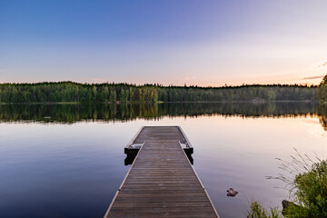 Obraz premium beautiful summer landscape at sunset