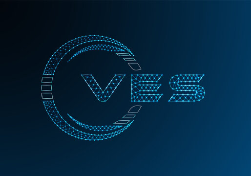 VES low poly letter logo vector design. VES lower poly logo design. Low poly logo.