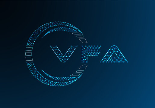 VFA low poly letter logo vector design. VFA lower poly logo design. Low poly logo.