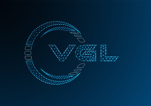 VGL low poly letter logo vector design. VGL lower poly logo design. Low poly logo.