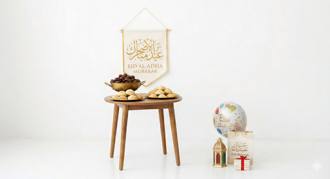 Eid al-Adha Celebration with Dates and Cookies on a Table