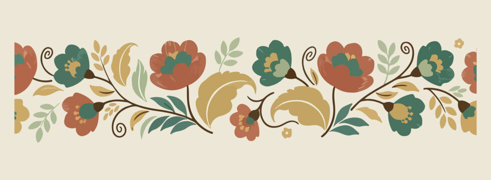 ornate floral ornament border, vintage botanical line design, elegant flower pattern frame, minimalist garden flourish art, clean plant border graphics, decorative floral motif set, premium vector bor