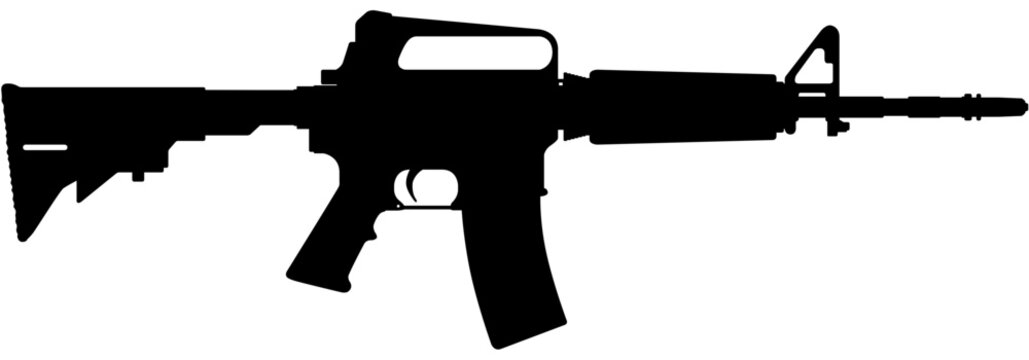 M4A1 Rifle Silhouette Vector Illustration