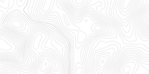 The black grey on white contours vector topography stylized height of the lines.Mountain hiking trail over terrain. Contour background geographic grid. Map vector terrain Illustration.   © NAZMA