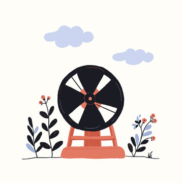Modern Carbon Capture Fan in a Minimalist Geometric Design