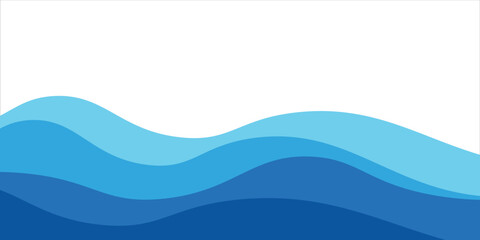 Fototapeta premium Sea waves layer vector background illustration vector. Sea beach vector illustration, banner with space for text. summer sea