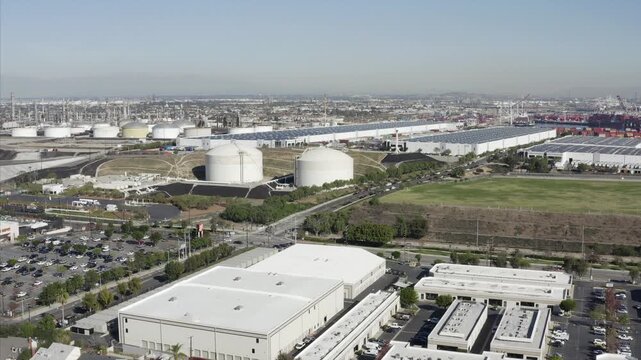 Phillips 66 Refinery by San Pedro Community Los Angeles California Drone