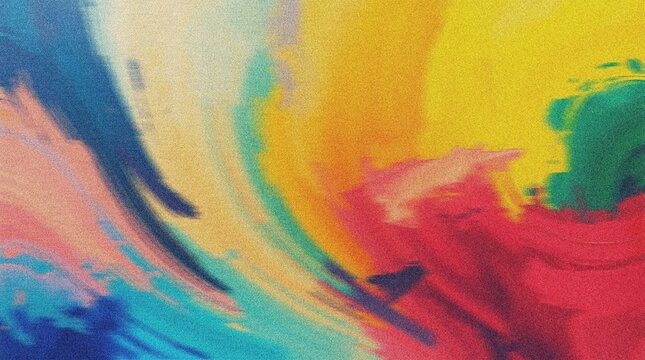 Vibrant abstract oil painting, expressive brushstrokes creating a dynamic colorful background, modern art texture, creative design element 4K grainy texture Background