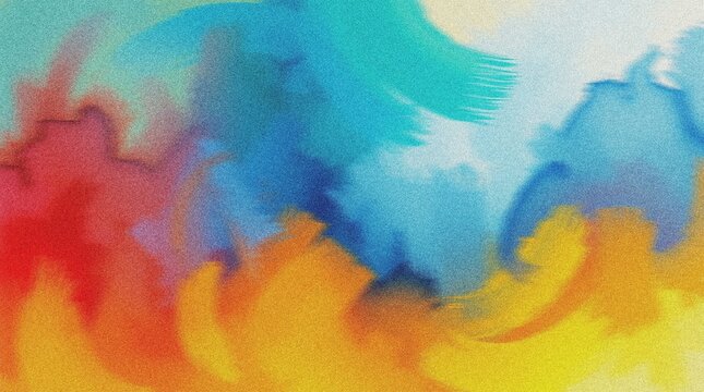 Vibrant abstract watercolor painting, dynamic colorful brushstrokes, expressive modern art background, creative artistic texture for design projects 4K grainy texture Background