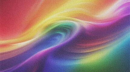 Vibrant rainbow color spectrum, a dynamic swirl of bright hues. Abstract background with flowing, colorful waves and gradients, ideal for creative design and digital art. 4K grainy texture © HAPIXEL