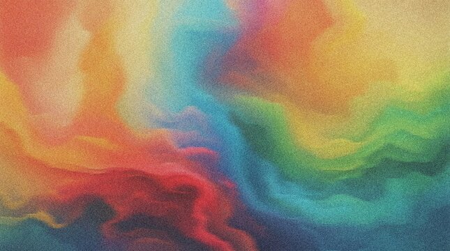 Vibrant watercolor texture, abstract rainbow background, colorful paint swirl, artistic fluid art, creative design element 4K grainy texture Background