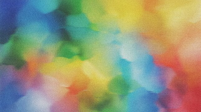Vibrant watercolor texture background, a colorful abstract art painting, bright rainbow hues, soft blended brushstrokes, artistic paper texture for creative design projects 4K grainy texture