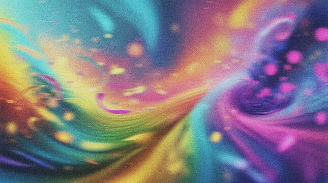 Vibrant abstract background, colorful swirling paint texture, dynamic fluid art, expressive rainbow hues, modern artistic backdrop for creative projects 4K grainy texture Background
