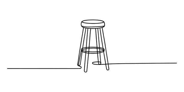 stool, line, drawing, single, art, minimalist, tall, furniture, vector, illustration, object, design, modern, simple, icon, graphic, sketch, outline, clean, isolated, concept, decor, home, kitchen, ba
