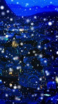雪降るオーレンスの町並