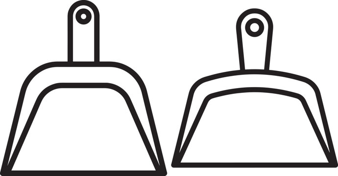 Dustpan icon set vector silhouette