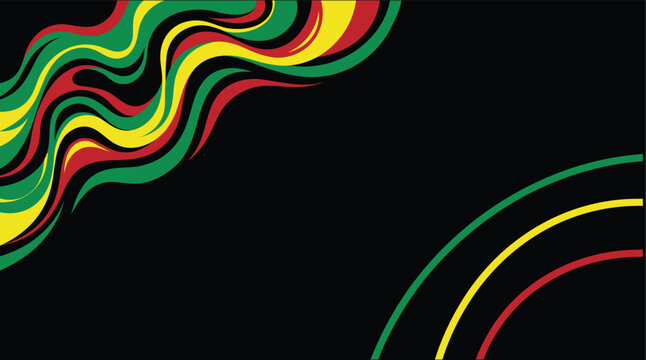 Juneteenth freedom day abstract vibrant red black and green swirls on black background for commemorative designs